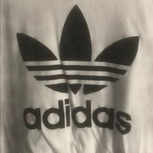 Adidas trefoil white tee